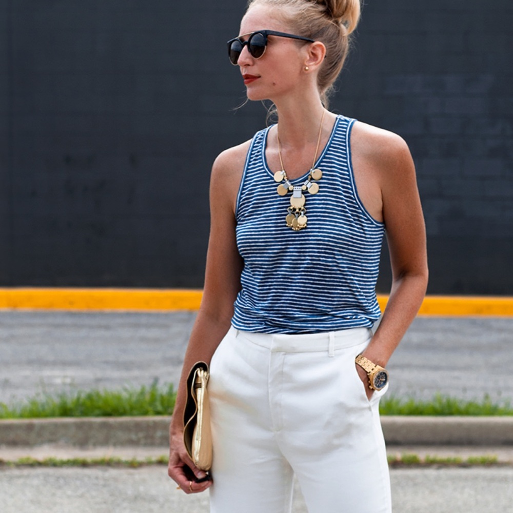 J Crew Stripped Tank